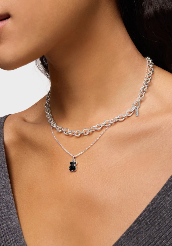 Collar Tous - Plata Ónix Icon Color 0,9 cm.